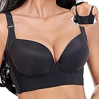 Immediatelyi-Us Bra,Women Deep Cup Bra,Women Fashion Deep Cup Bra - 2024 New Shape The Back,Six Rows and Seven Buttons,Adjustable Straps Without Steel Ring,Large Size Bra