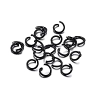100Pcs/Pack Multicolored Metal Open Jump Rings,Iron Ring Baking Paint Opening Ring for DIY Jewelry Making Findings Accessories Supplies (Black)