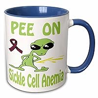 3dRose Super Funny Peeing Alien Supporting Causes For Sickle Cell Anemia - Mugs (mug_120755_6)