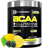 Forzagen BCAAS Amino Acids Powder with Glutamine BCAA Powder, Branched Chain Amino Acids Supplements Powder, BCAA Lean Energy Pre Workout - Post Workout Muscle Recovery Powder, 30 Servings