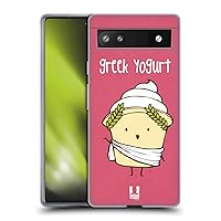 Head Case Designs Greek Yogurt Yummy Doodle Soft Gel Case Compatible with Google Pixel 6a