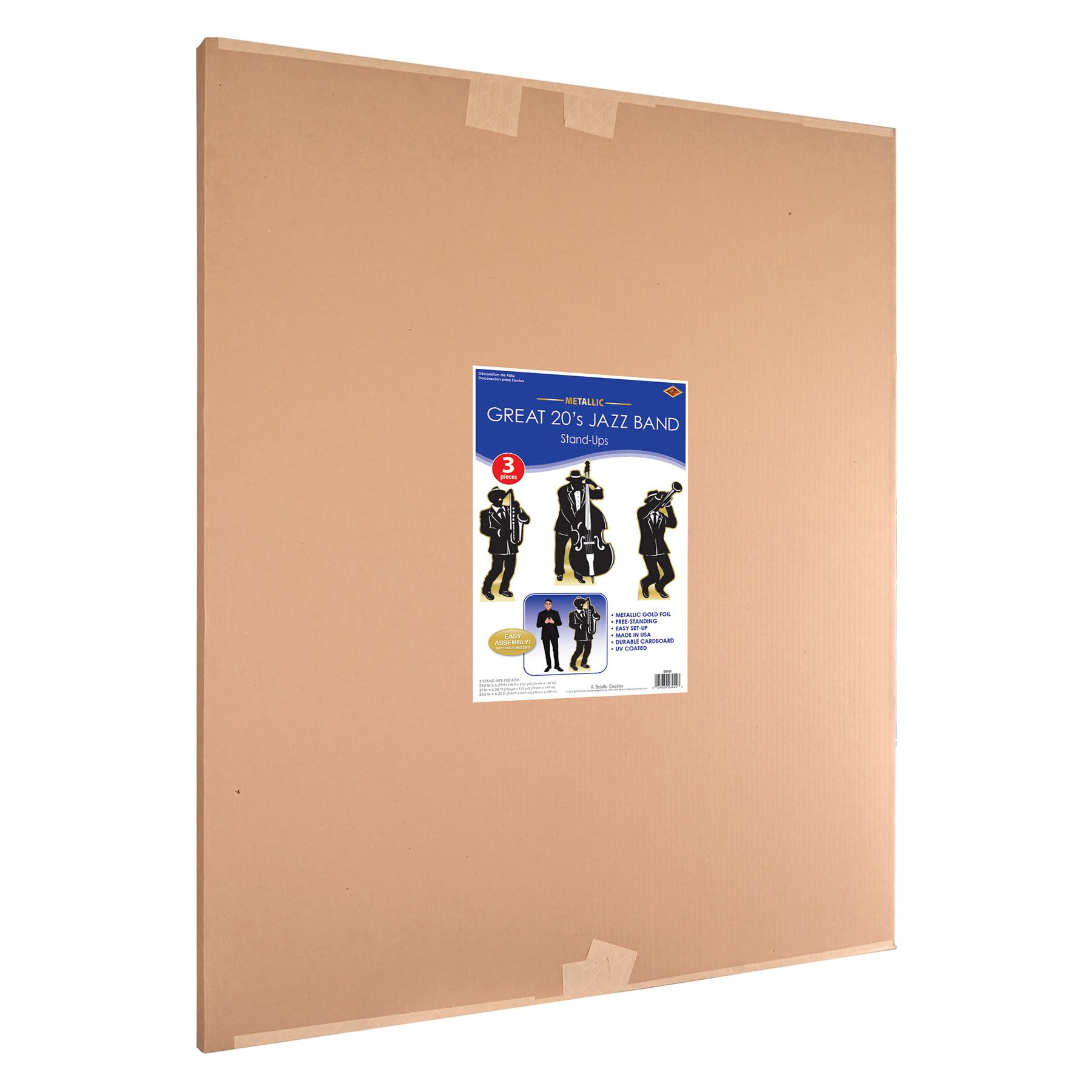 Beistle Life-Size Cardboard Great 20's Jazz Band Silhouette Stand-Ups for 1920's Prom Décor, Photo Backdrops