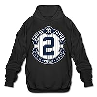 ElishaJ Men's Sweater Derek #2 Player Jeter Black Size XL
