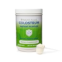 Nature's Accord™ Colostrum Instant Powder, Immune and Digestive Health, First Milking Bovine Colostrum, Dietary Supplement for Immune Support & Gut Health (250 Grams)