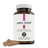 PMS Relief Supplement | Chasteberry, Ginger & Valerian Root Supplement | Period & Menstrual Cramp Relief & Mood Support for Women, 30 Capsules (1 Month Supply)