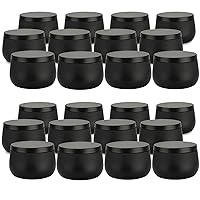 24 Pieces 4 oz Black Candle Tins,4oz（Fill line 3.5oz） Candle Jars Candle Containers with Lids, 4 oz, for Candles Making, Arts & Crafts, Storage, and Gifts (Black 24PCS)
