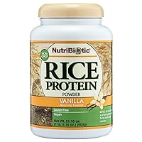 NutriBiotic – Vanilla Rice Protein, 1 Lb 5 Oz (600g) | Low Carb, Keto-Friendly, Vegan, Raw Protein Powder | Grown & Processed Without Chemicals, GMOs or Gluten | Easy to Digest & Nutrient-Rich