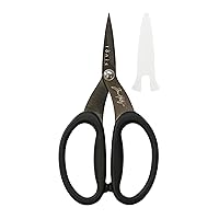 Tim Holtz Small Titanium Scissors - 7 Inch Mini Snips with Micro Serrated Blade - Non Stick Craft Tool for Cutting Paper, Fabric, and Sewing - Black Comfort Grip Handles