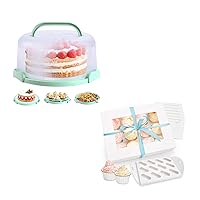 Ohuhu Cake Carrier with Lid and Handle Cupcake Containers, Upgraded Thicken 6 Pack 12 Count Cupcake Boxes