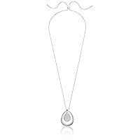 Nine West Women's Silver Adjustable Pendant Necklace, 40