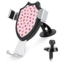 Cute Pink Strawberry Cell Phone Car Mount Windshield Air Vent Universal Accessories Adjustable Phone Holders for Your Car