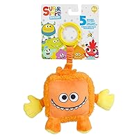 Super Simple WowWee Sensory Plush Monsters Dewey (Orange) with 5+ Sensory Features (Ages 0+)