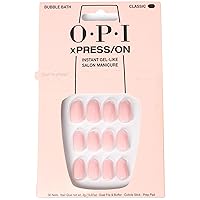 OPI xPRESS/ON Press On Nails, Up to 14 Days of Wear, Gel-Like Salon Manicure, Vegan, Sustainable Packaging, With Nail Glue, Short Neutral Nails, Bubble Bath