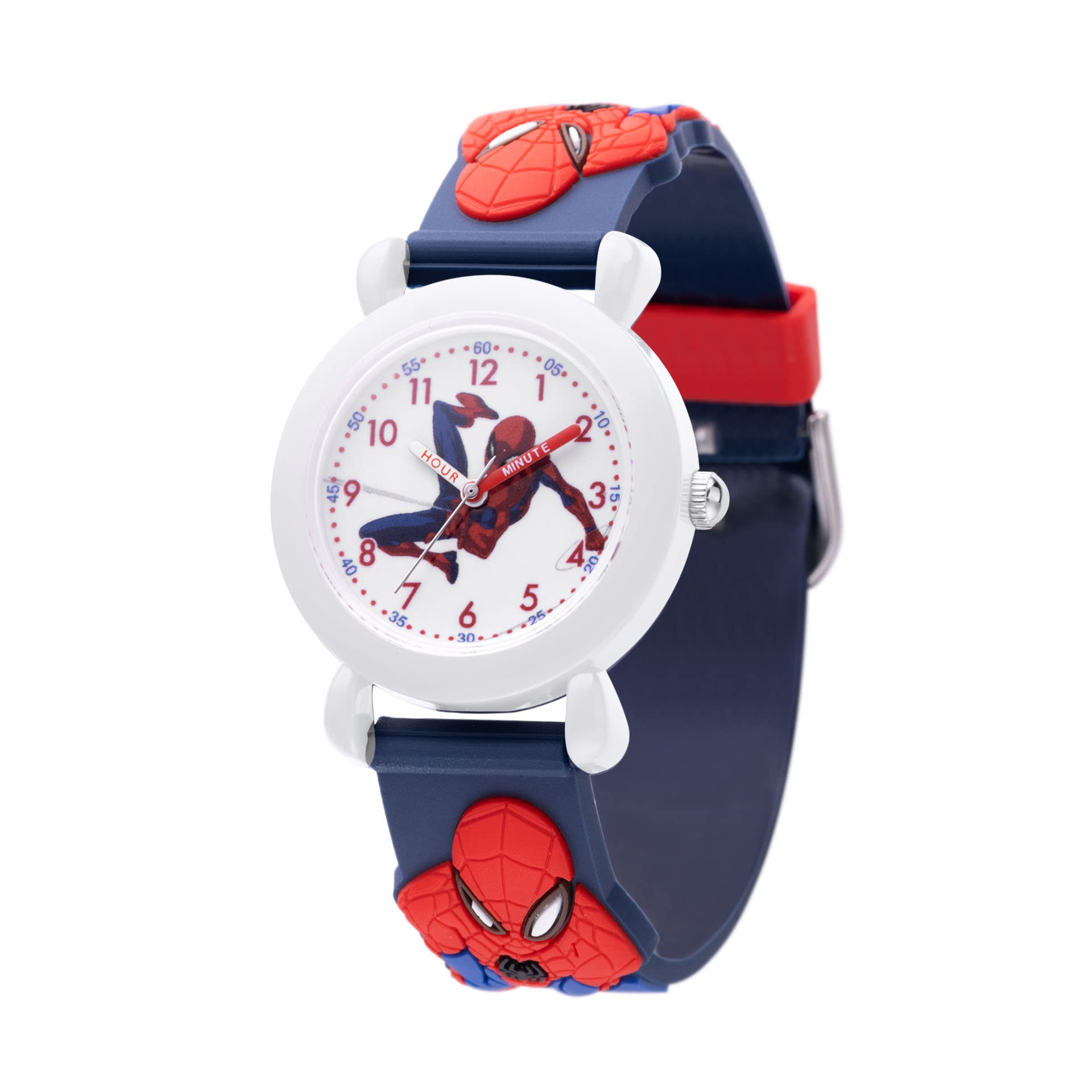 Marvel Spider-Man Kids' Plastic Time Teacher Analog Quartz 3D Strap Watch