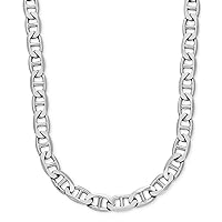 Savlano 925 Sterling Silver 9mm Italian Solid Flat Mariner Link Chain Necklace For Men & Women - Made in Italy Comes With a Gift Box (9mm)