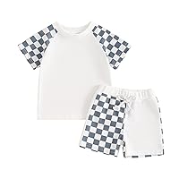 Kuriozud Toddler Boy Summer Outfit Short Sleeve T Shirt Shorts Set 6 12 18 24 Months 2T 3T 4T Baby Neutral Clothes