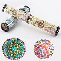 2 Pack Classic Kaleidoscope Toy Magic Rotating Kaleidoscope Stretchable Long World Kaleidoscope Educational Toy Kaleidoscope for Children Gifts(Two Colors)