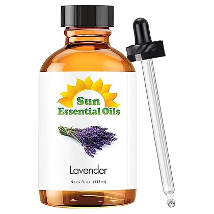 Sun Essential Oils 4oz - Lavender Essential Oil - 4 Fluid Ounces