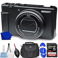 Sony ZV-1 II Digital Camera (Black) ZV1M2/B - Accessory Bundle Includes: Sandisk Extreme Pro 32GB SD, Memory Card Reader, Gadget Bag, Blower. Microfiber Cloth and Cleaning Kit