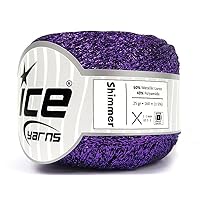 Purple Shimmer Ribbon Floss - Ice Yarns Metallic Braided Flat Ribbon 25gr 174yd
