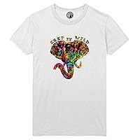 Keep It Wild Elephant Printed T-Shirt - White - 6XL