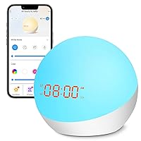 Alarm Clock for Kids, All-in-one Sleep Trainer, Toddler Alarm Clock, Portable Baby Sound Machine, Rechargeable Children’s Night Light Clock, for Bedroom (4th Gen,2024 Release) (White, S)