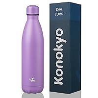 Insulated Water Bottles,25oz Double Wall Stainless Steel Vacumm Metal Flask for Sports Travel,Lavender