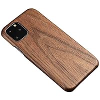 Lightweight Shockproof Breathable Phone Case, Real Wood Cover for iPhone 12 Pro Max (New 2020) 6.7 Inch, Supports Wireless Charging (Color : Light Brown)