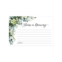 Lush Greenery Share A Memory Card Pack / 50 Beautiful Memorial Event Floral Note Cards / 4