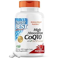 High Absorption CoQ10 with BioPerine, Non-GMO, Gluten & Soy Free, Naturally Fermented, Vegan, Heart Health and Energy Production, 200 mg, 180 Count