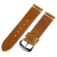 Clockwork Synergy® Dapper Collection - 22mm Light Brown Worn Leather Watch Band