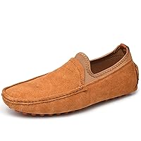 Mens Rubber Sole Slip-on Suede Driving Loafers Shoes