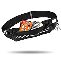 HAISSKY Slim Running Belt for Women Men, Slim Waist Pack Phone Holder, Gym Fanny Pack for Workout Jogging, Phone Belt Runners Gift Compatible with iPhone 15 14 Pro Max