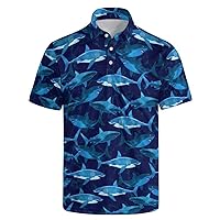 Mens Golf Shirt Short Sleeve Moisture Wicking Dry Fit Print Athletic Casual Golf Polo Shirts for Men