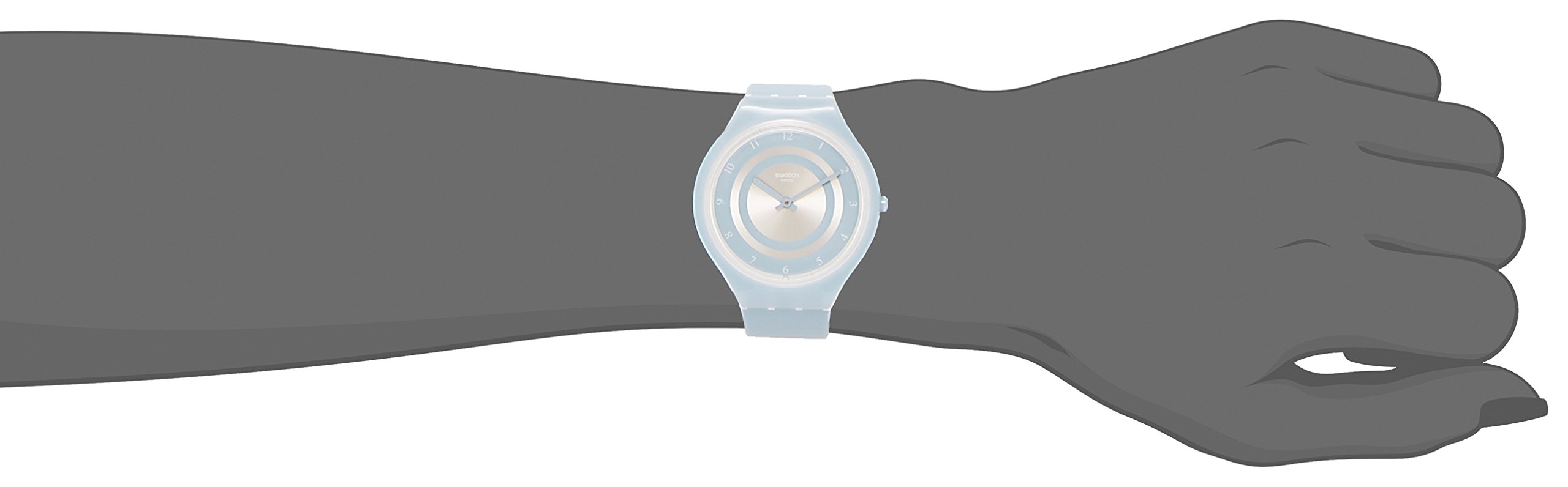 Swatch Unisex Erwachsene Digital Quarz Uhr mit Silikon Armband SVOS100