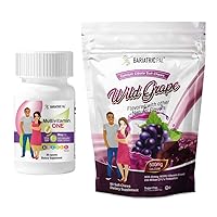 BariatricPal 30-Day Bariatric Vitamin Bundle (Multivitamin ONE 1 per Day! Capsule with 60mg Iron and Calcium Citrate Soft Chews 500mg with Probiotics - Wild Grape)