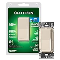 Lutron Sunnata Touch Dimmer Switch with LED+ Advanced Technology, for LED, Incandescent and Halogen, 3 Way/Multi Location, STCL-153M-LA, Light Almond