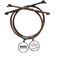 Madrid The Capital of Spain Bracelet Rope Hand Chain Leather Princess Wristband