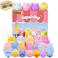 24PCS Random Mini Animal Squishy Toys Mochi Squishies Party Favors for Kids and Soft Fidget Toys Stress Reliever for Children Chennyfun Mochi Squishy Toys Party Bag Fillers for Boys Girls 