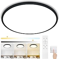 24 Inch Flush Mount Ceiling Light Fixture - 56W Round LED Light Fixture for Bedroom, 5600lm Dimmable LED Light Fixtures Ceiling Mount, Adjustable Close to Ceiling Lights Fixture with Remote