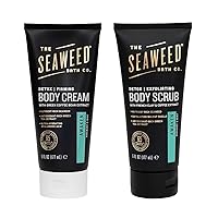 Firming Detox Cream & Body Scrub, Awaken Scent (Rosemary & Mint), Cellulite Cream, Vegan, Paraben Free, 2x6 oz.