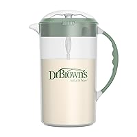 Baby Formula Mixing Pitcher with Adjustable Stopper, Locking Lid, & No Drip Spout, 32oz, BPA Free, Olive