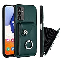 Case for Samsung Galaxy A25 5G, Premium PU Leather Wallet Case with[6 Card Slots][Kickstand] Magnetic Closure Shockproof Women Men Protective Cover for Galaxy A25 5G, Dark Green YBQ