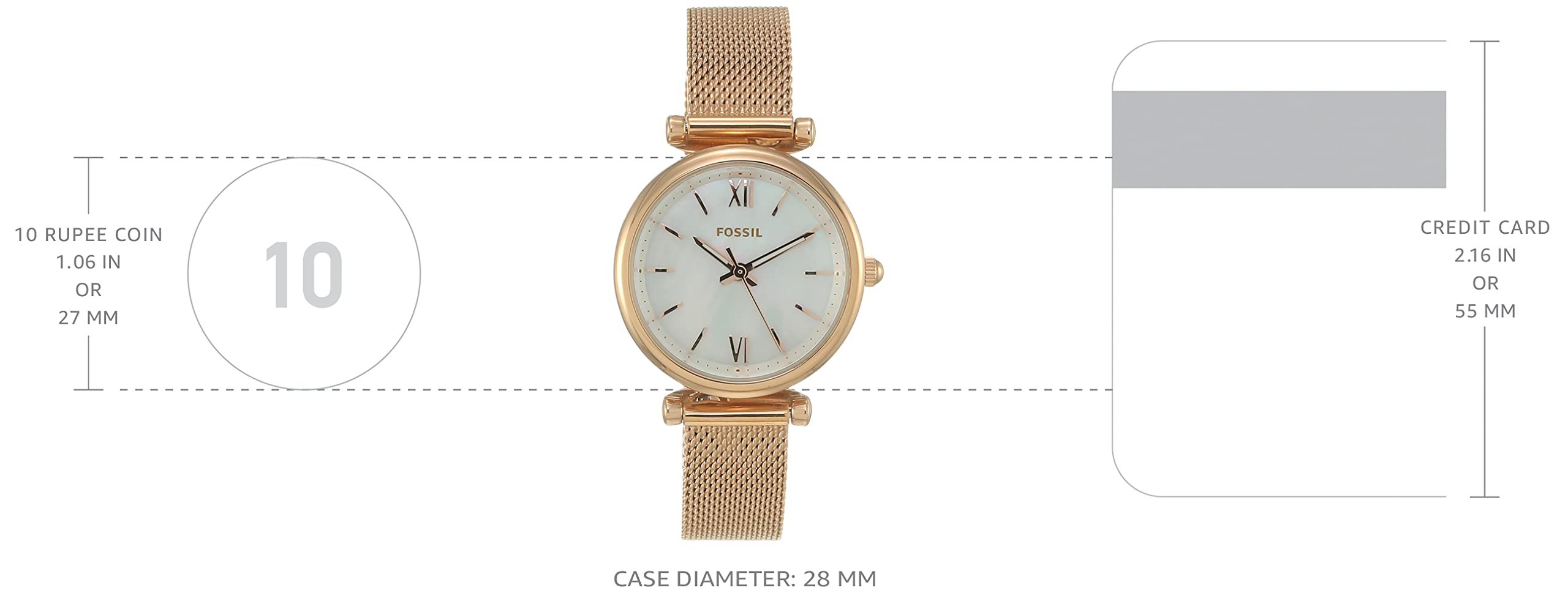 Fossil Carlie Mini Women's Watch with Stainless Steel or Leather Band