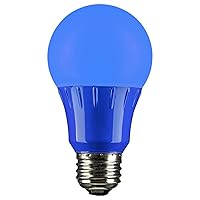Sunlite 80145 A19 Colored Light Bulb 3 Watts (25w Equivalent), E26 Medium Base, Non-Dimmable, UL Listed, Party Decoration, Holiday Lighting, 1 Count, Blue
