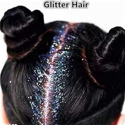 Go Ho Hair and Body Glitter Spray,Festival Glitter Powder Makeup for Hair/Body/Clothes,Glitter Spray Loose Sparkle Powder Makeup for Silver Body Face Highlighter,10g