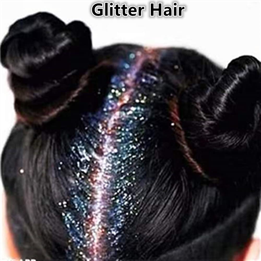 Go Ho Hair and Body Glitter Spray,Festival Glitter Powder Makeup for Hair/Body/Clothes,Glitter Spray Loose Sparkle Powder Makeup for Silver Body Face Highlighter,10g