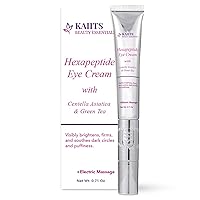 Hexapeptide Eye Cream with Electric Massage for Wrinkles, Dark Circles & Puffiness. Non-Sticky, Anti-Aging Formula - Intensive Revitalizing Eye Formula Cream.