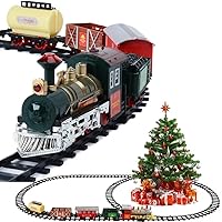 Train Set for Toddlers 3 to 5, Electric Christmas Train Sets with Locomotive Engine, Carriages, Tracks, Lights, Sounds, Christmas Train Toys Gift for Kids Boys and Girls 3 4 5 6 7 8 and Up Years Old