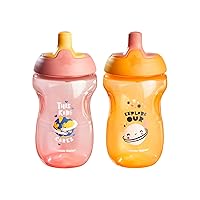 Tommee Tippee Sportee Water Bottle for Toddlers, Spill-Proof, 10oz, 12m+, 2 Count (Colors & Design Will Vary)